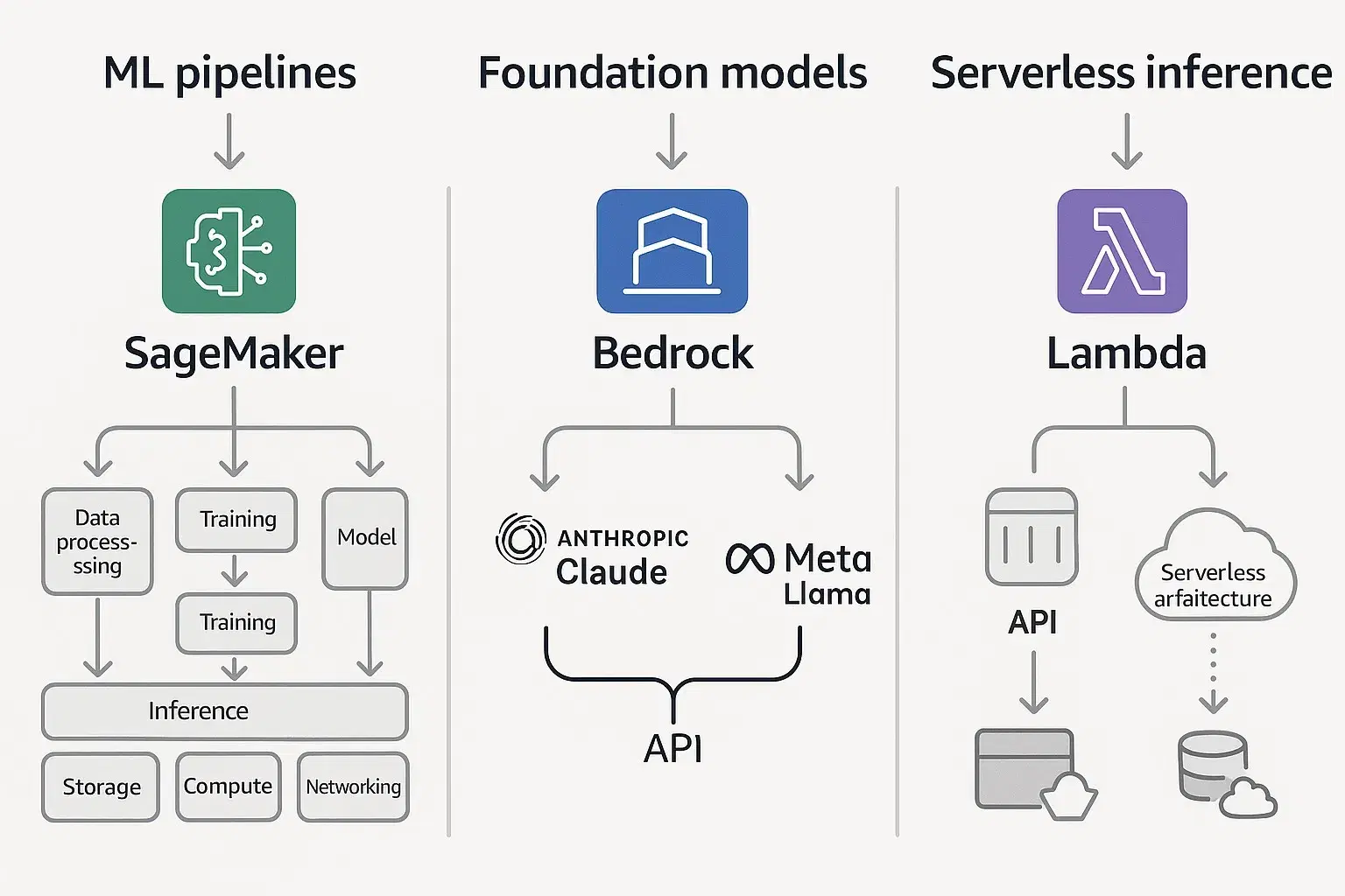 Deploying AI on AWS: SageMaker vs Bedrock vs Lambda – Which One When